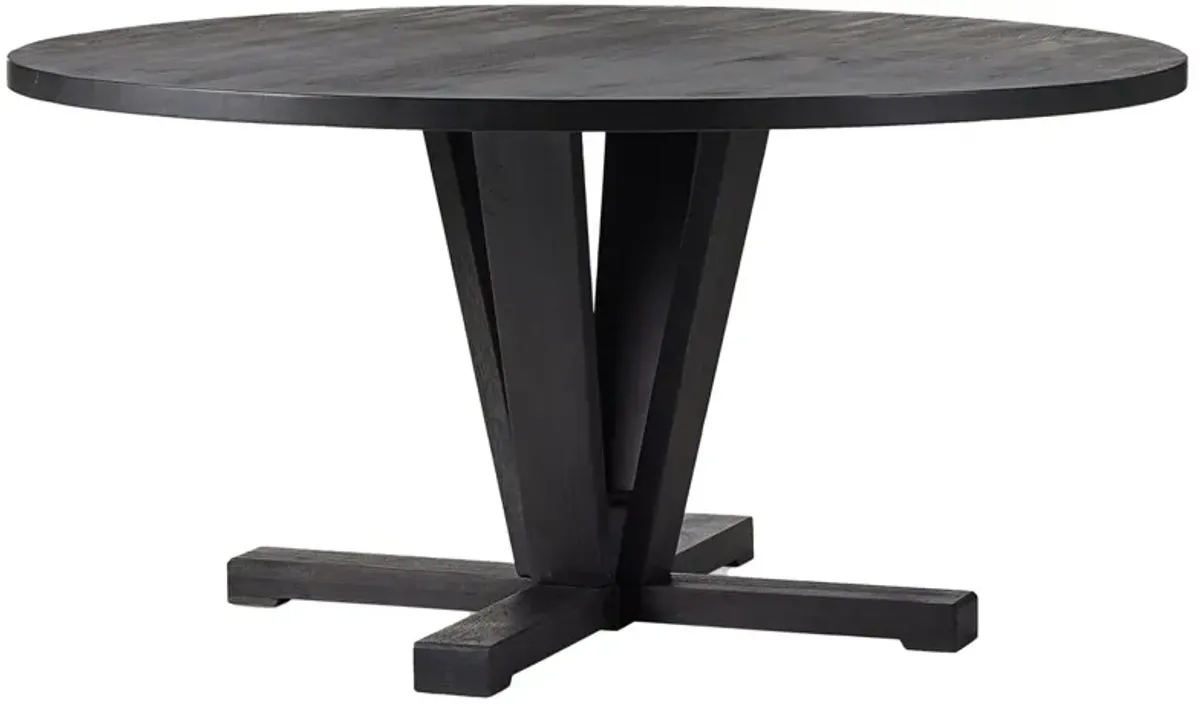 Kirk Round Dining Table - Flint Black