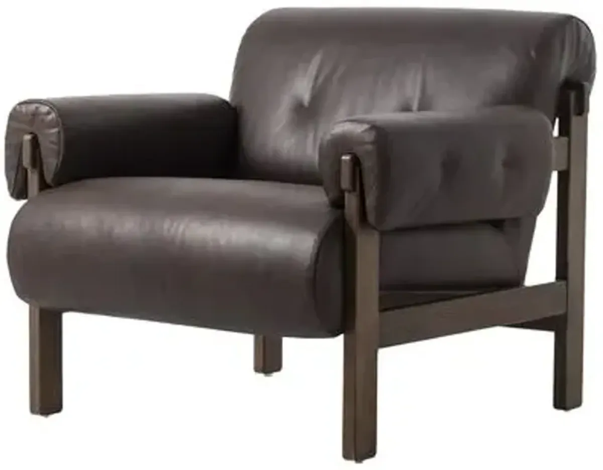 Scarlett Leather Chair - Conroe Cigar - Brown