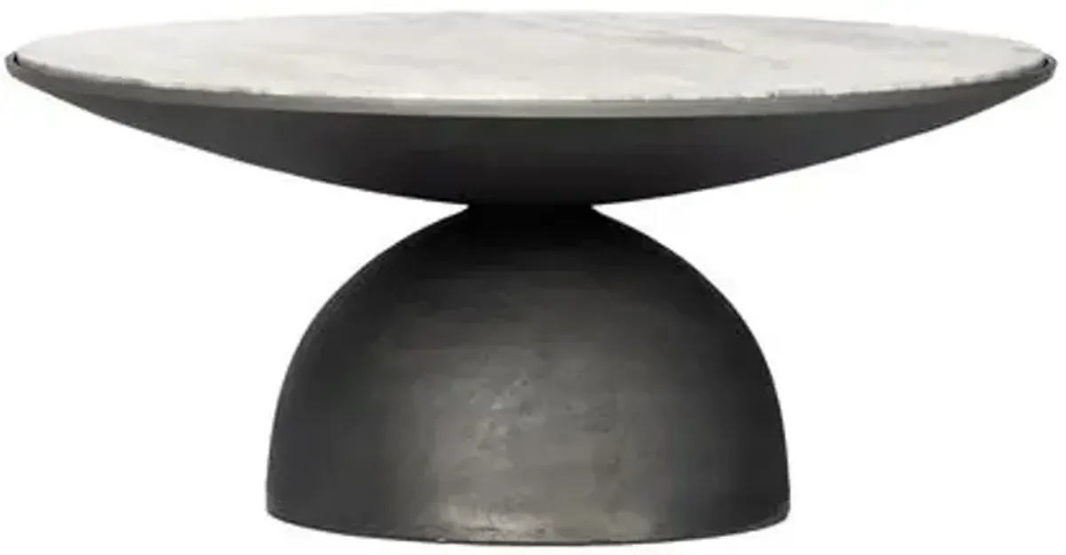 Sawyer Marble Coffee Table - Gray