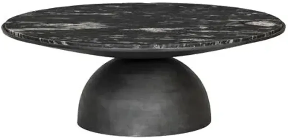 Sawyer Large Marble Coffee Table - Polished Black