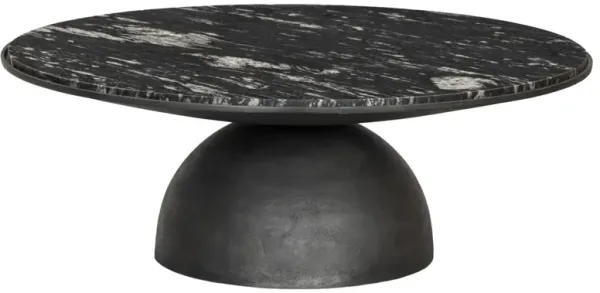 Sawyer Large Marble Coffee Table, Polished Black
