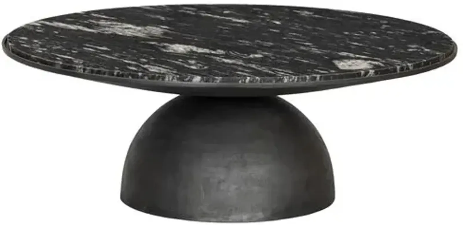 Sawyer Large Marble Coffee Table - Polished Black