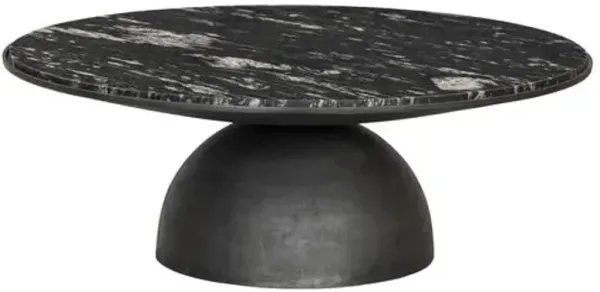 Sawyer Large Marble Coffee Table - Polished Black