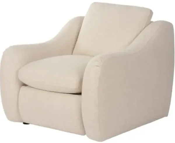 Santino Linen Power Recliner - Antigo Natural - Beige