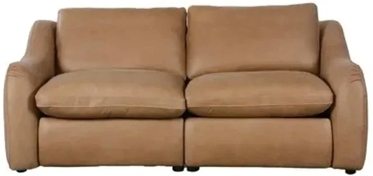 Santino Leather Power Recliner 2-Piece Sectional Sofa - Palermo Drift