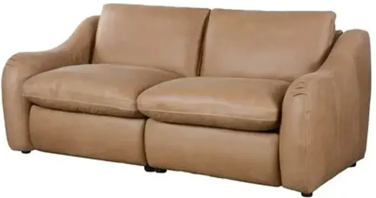 Santino Leather Power Recliner 2-Piece Sectional Sofa - Palermo Drift