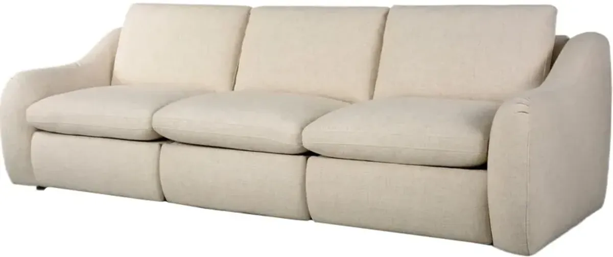 Santino Linen Power Recliner 3-Piece Sectional Sofa - Antigo Natural