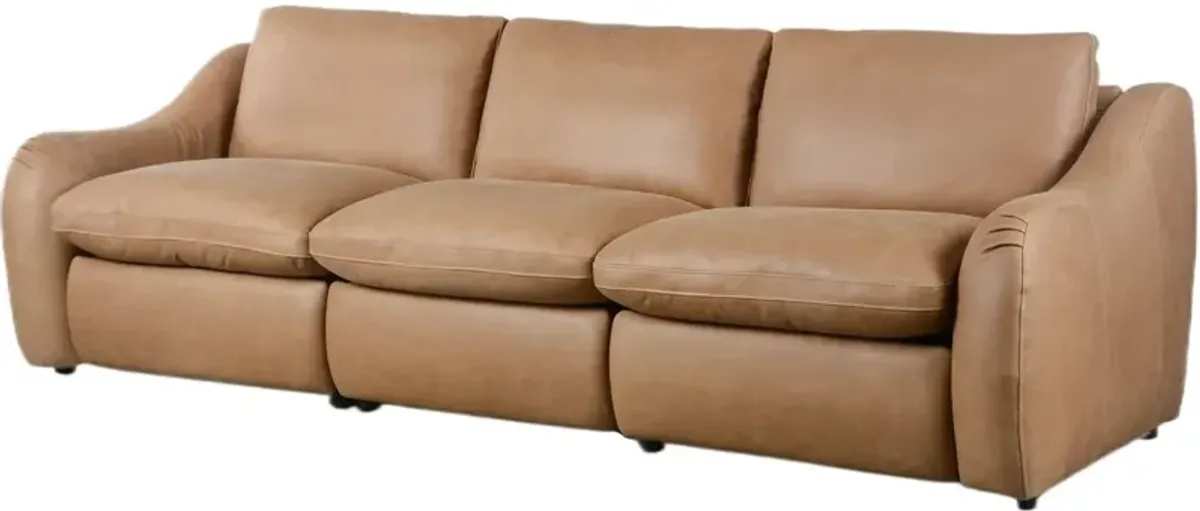Santino Leather Power Recliner 3-Piece Sectional Sofa - Palermo Drift