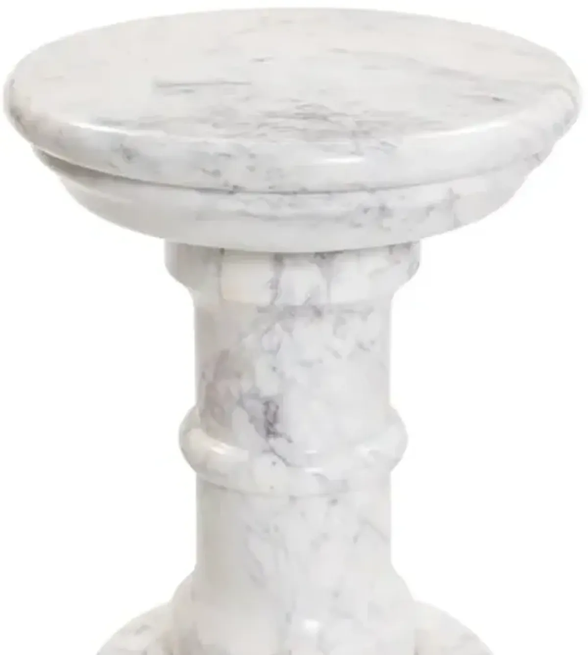 Salem End Table - Veined White Marble