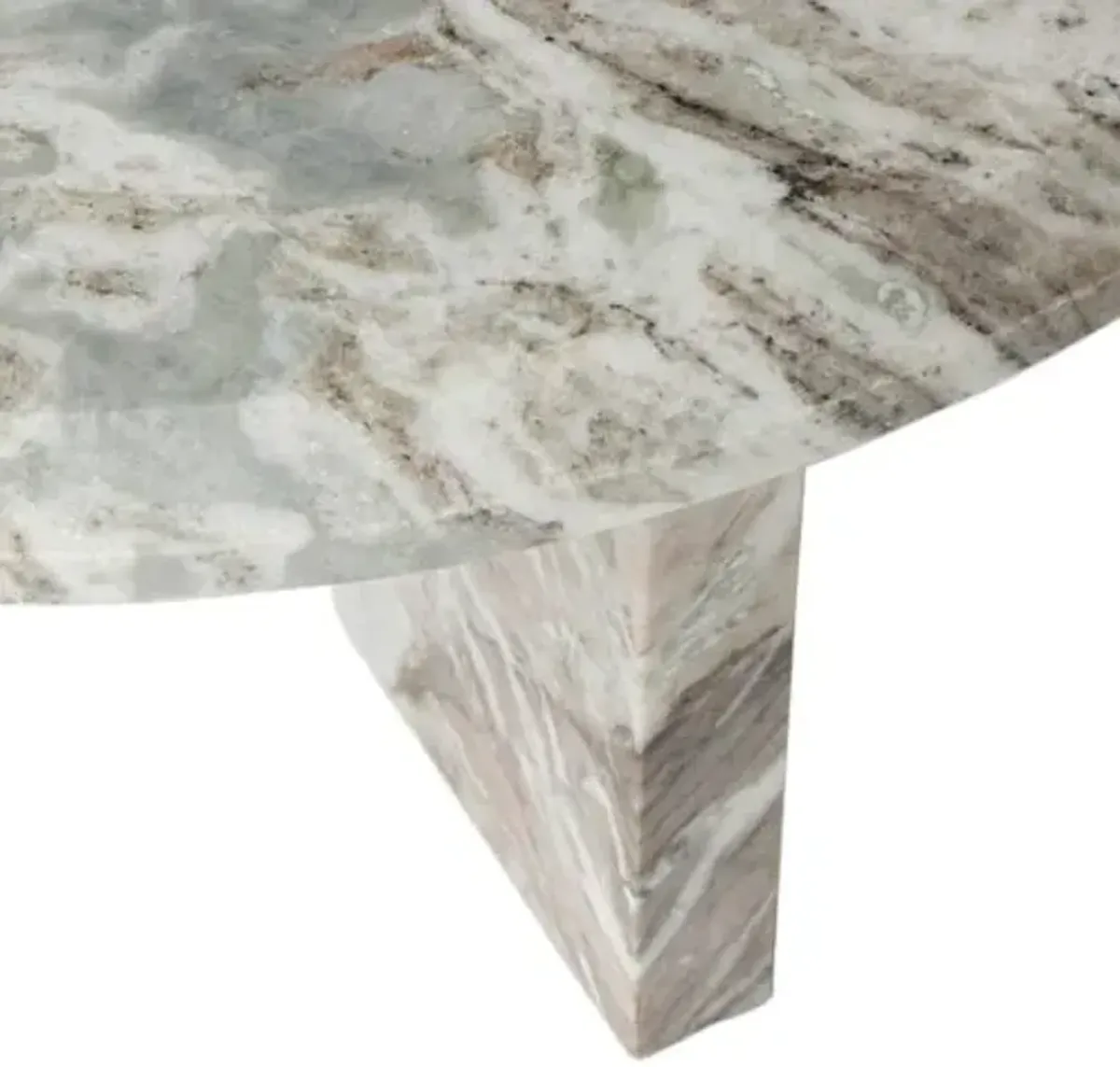 Sage Marble Nesting Coffee Table - Creamy Taupe - Brown