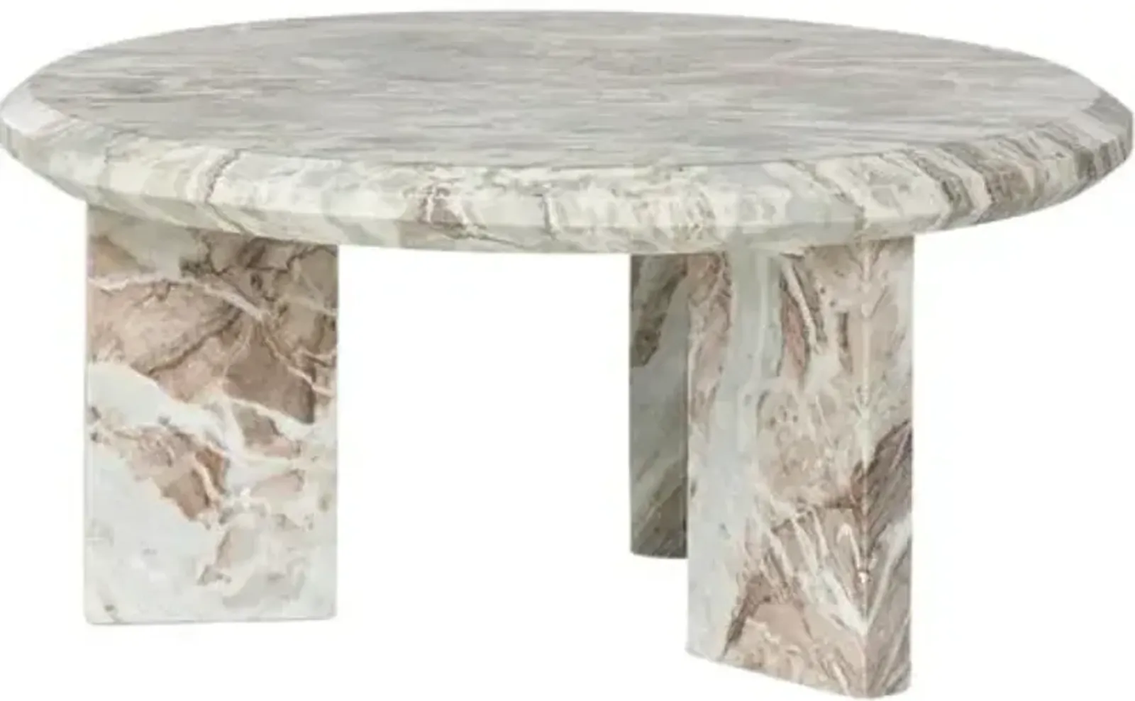 Sage Marble Nesting Coffee Table - Creamy Taupe - Brown