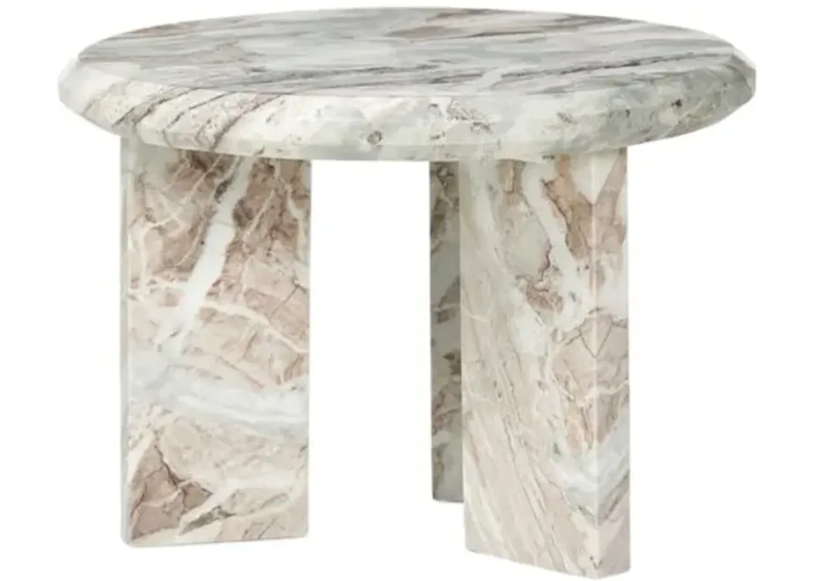 Sage Marble Nesting Coffee Table - Creamy Taupe - Beige