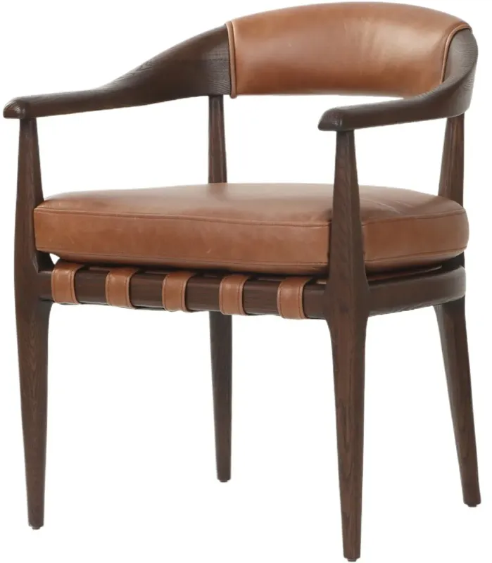 Cottswald Leather Dining Arm Chair, Sonoma Chestnut