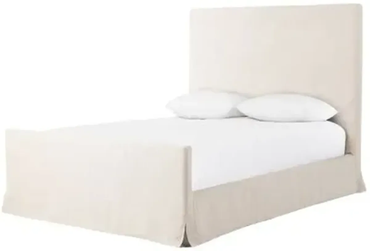 Rosalie Linen Slipcover Bed - Ivory