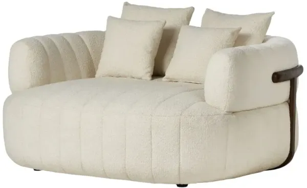 Riley Media Lounger, Snow Boucle