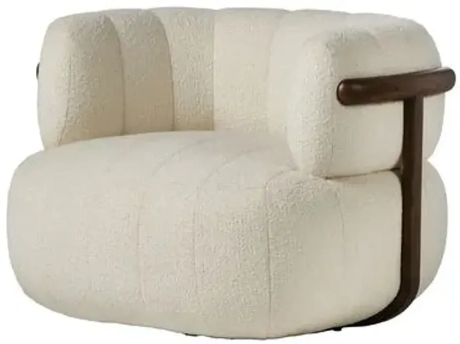 Riley Swivel Chair - Altro Snow Boucle