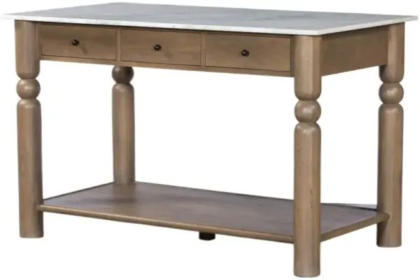 Rigby Kitchen Island, White Marble