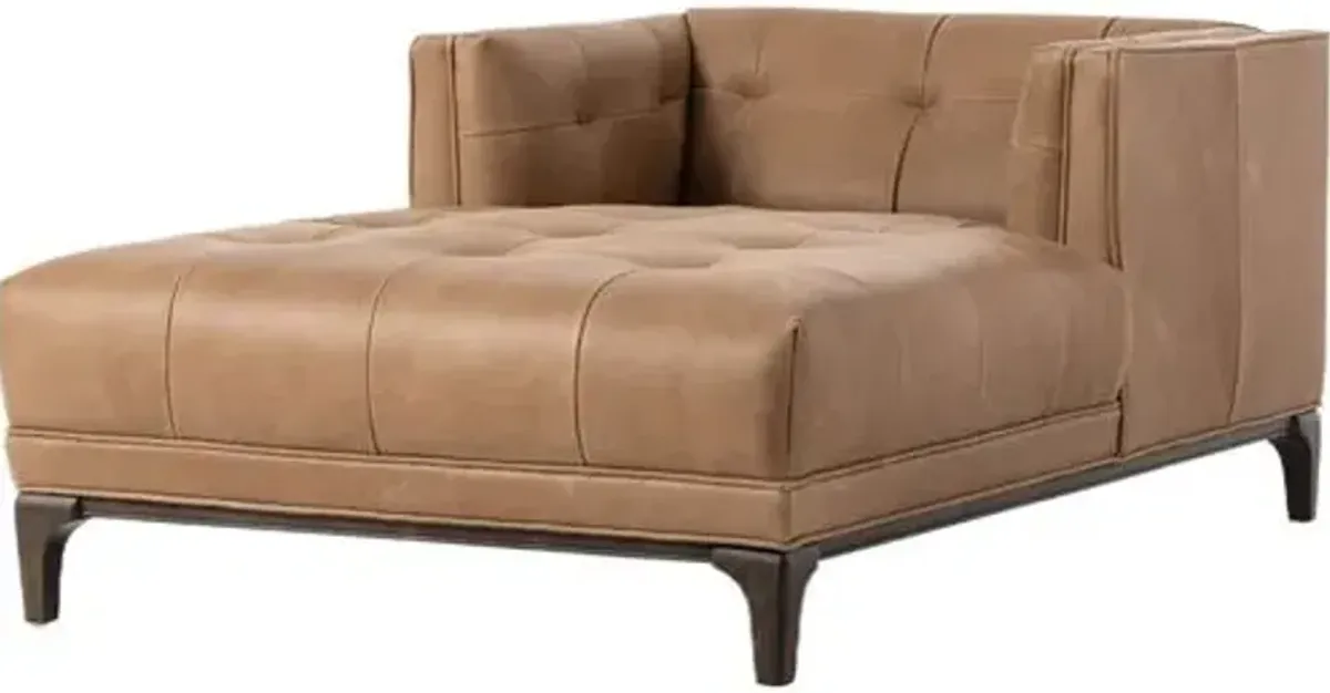 Caledonia Leather Chaise Lounge - Brown - Comfortable, Sturdy, Stylish