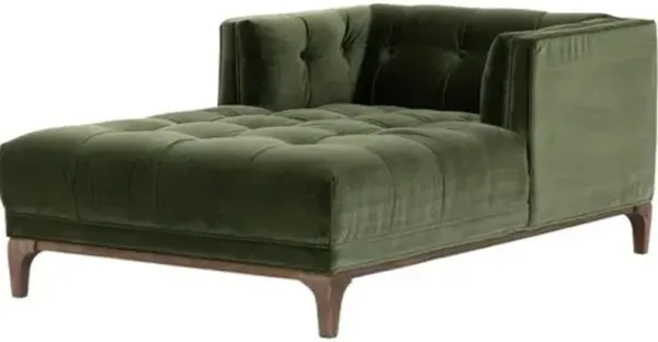 Caledonia Velvet Chaise Lounge - Green - Comfortable, Sturdy, Stylish