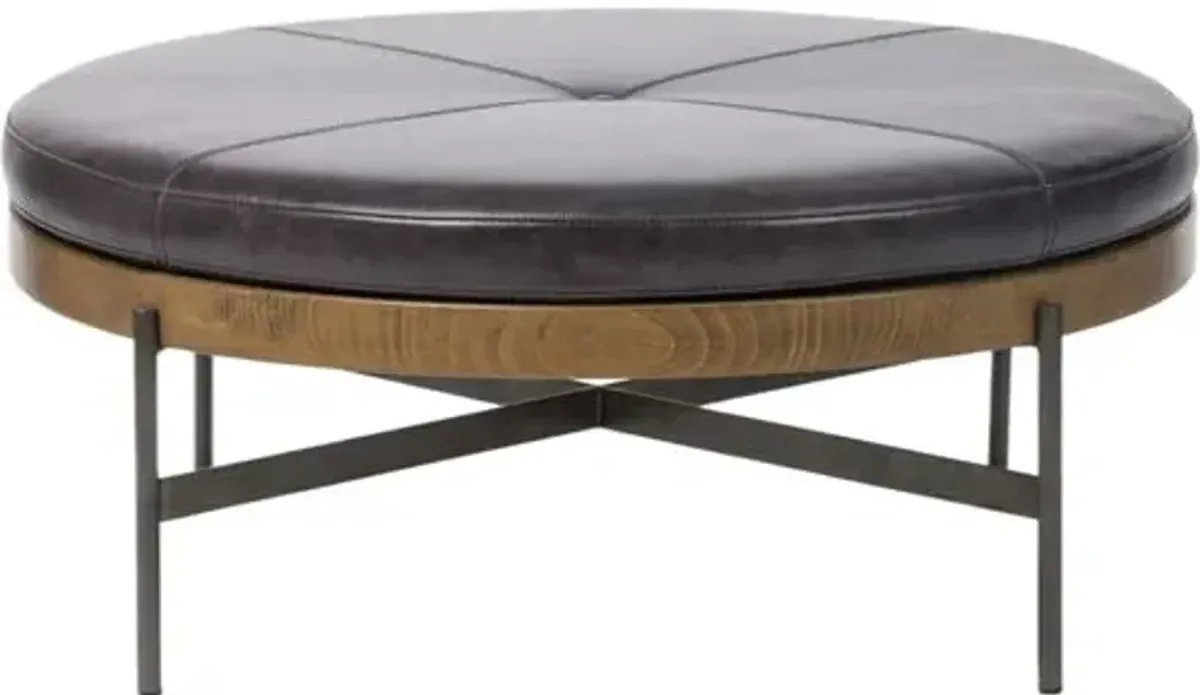 Remi Large Ottoman - Black