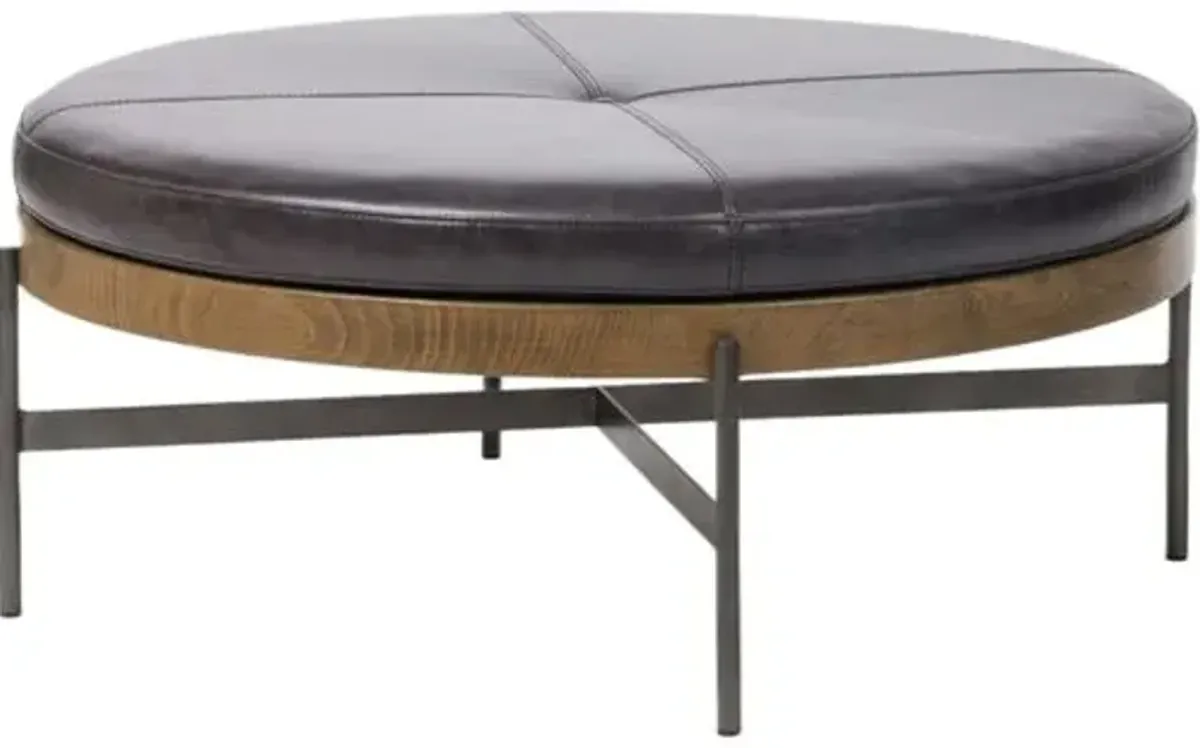 Remi Large Ottoman - Black