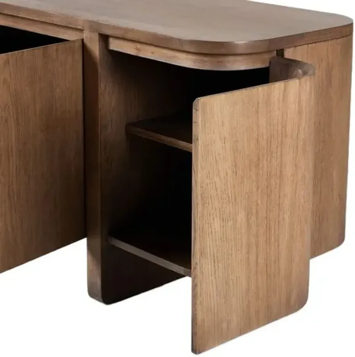 Raina Media Console - Tawny Oak - Brown