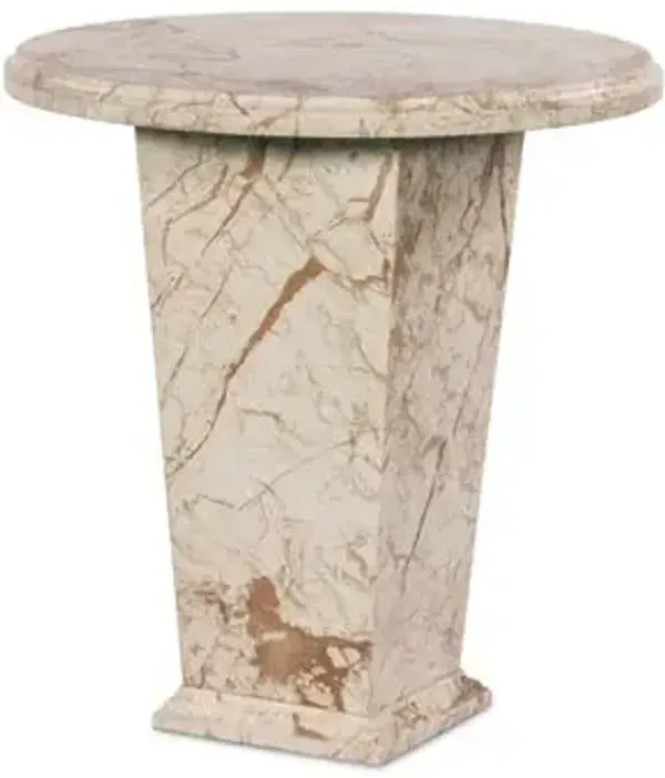 Quentin Marble End Table - Brown