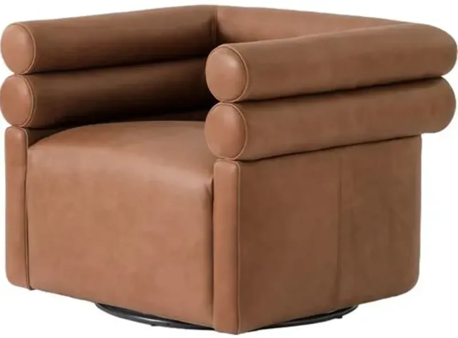 Phoenix Leather Swivel Chair - Palermo Cognac