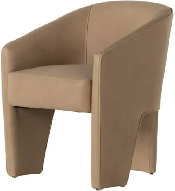 Pearl Leather Dining Chair - Palermo Nude - Beige