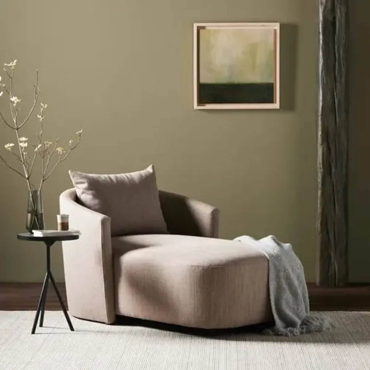 Pax Chaise Lounge - Alcala Fawn Linen - Brown - Comfortable, Sturdy, Stylish