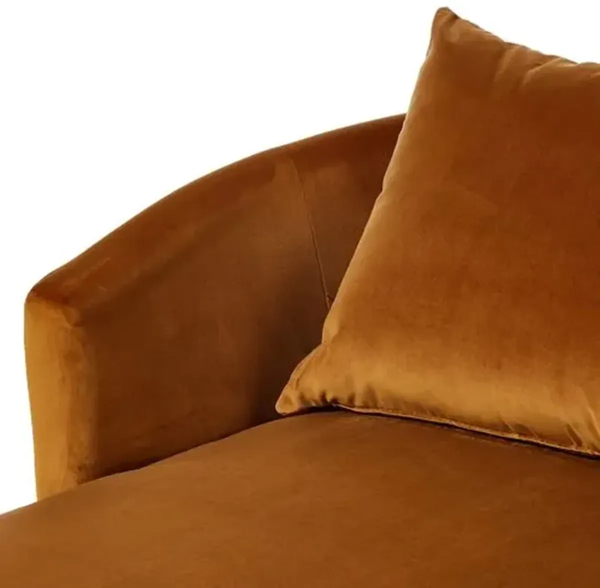 Pax Velvet Chaise Lounge - Orange - Comfortable, Sturdy, Stylish