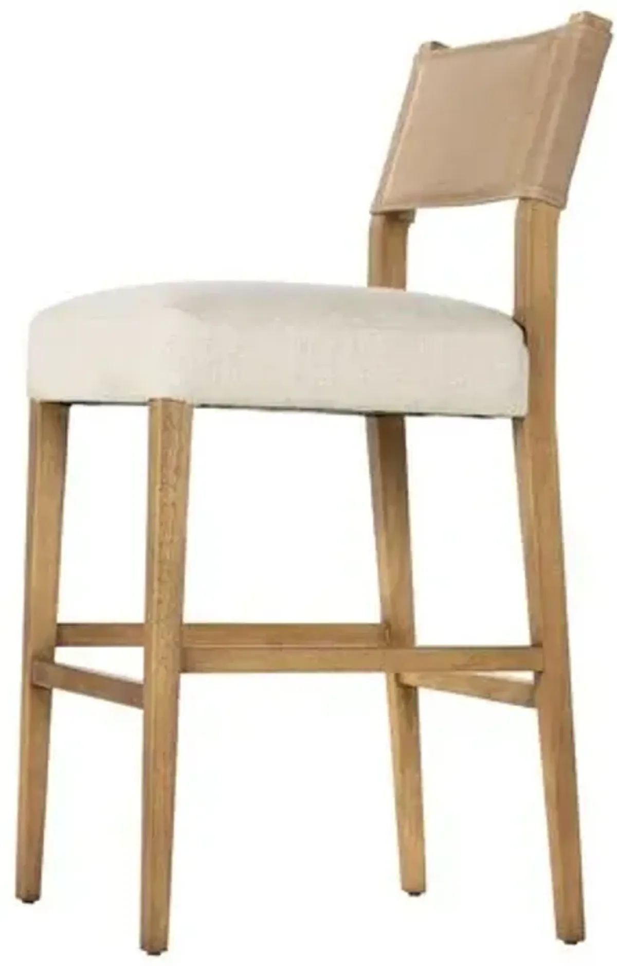 Parker Leather Backed Bar Stool - Beige