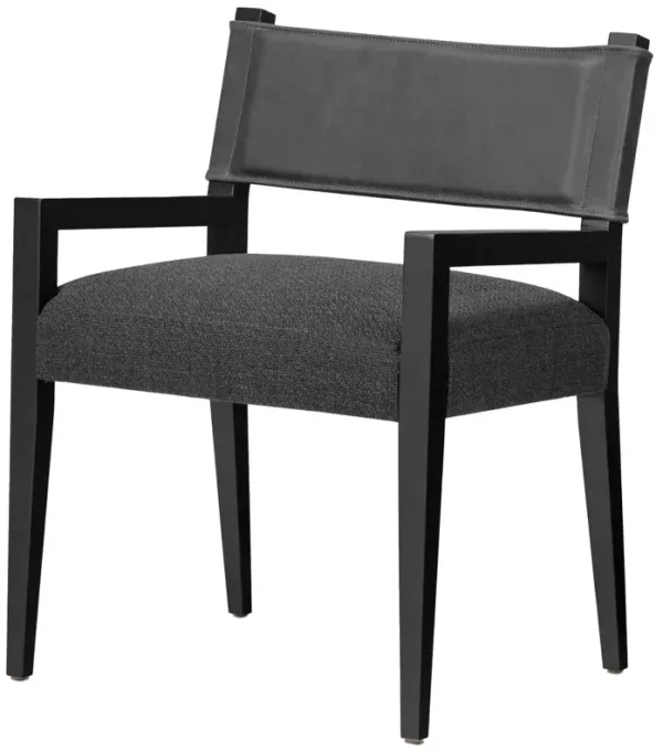 Parker Leather Backed Dining Armchair, Gibson Black