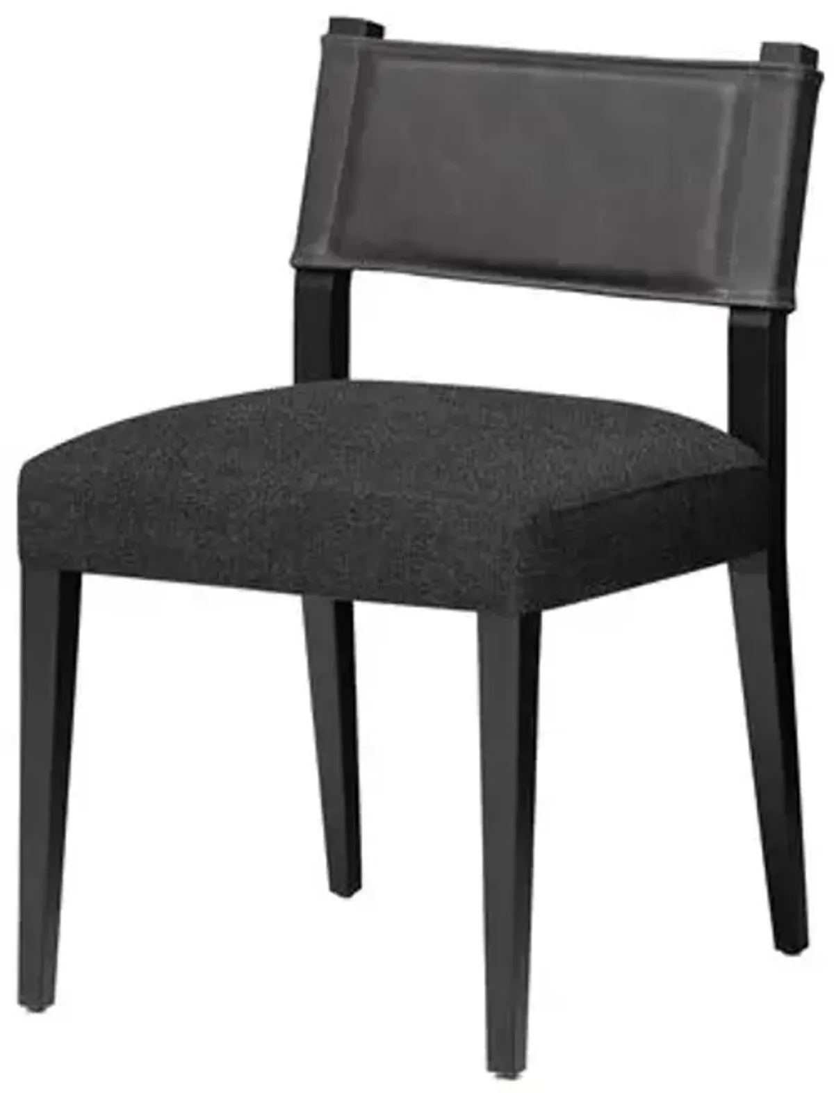 Parker Leather Backed Dining Chair - Black