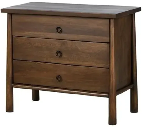 Pablo 3-Drawer Chest - Walnut - Brown