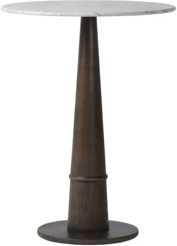 Orion Bar Table, Honed White Marble