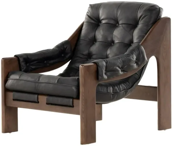 Odin Leather Tufted Sling Chair