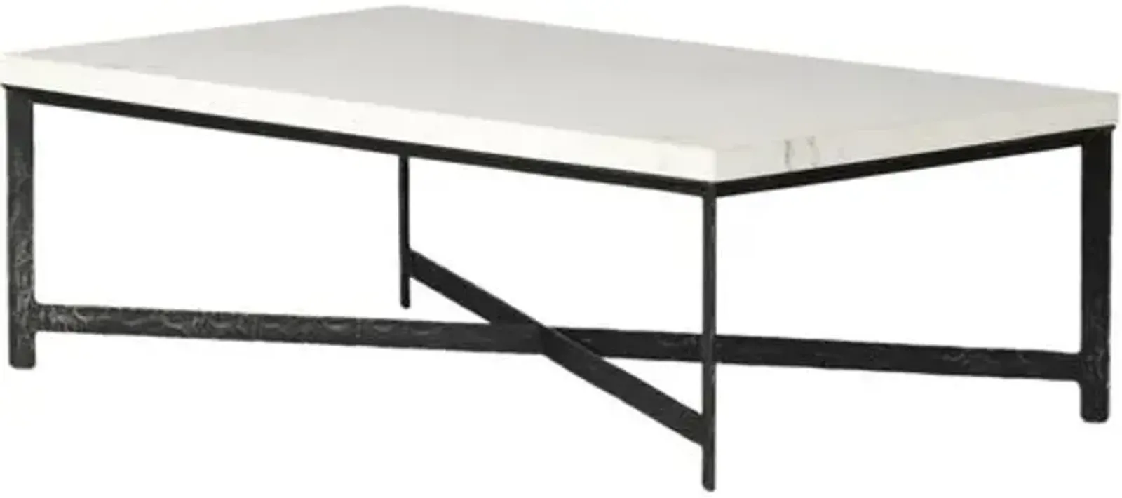 Oakley Coffee Table - Iron/Marble - White