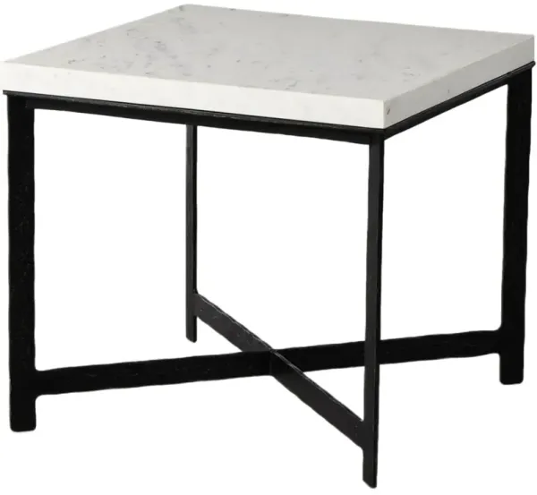 Oakley End Table, Iron/Marble