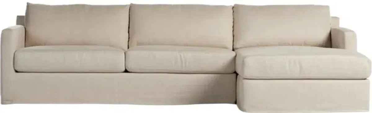 Noor 2-Piece Slipcover Sectional - Performance Linen - Ivory