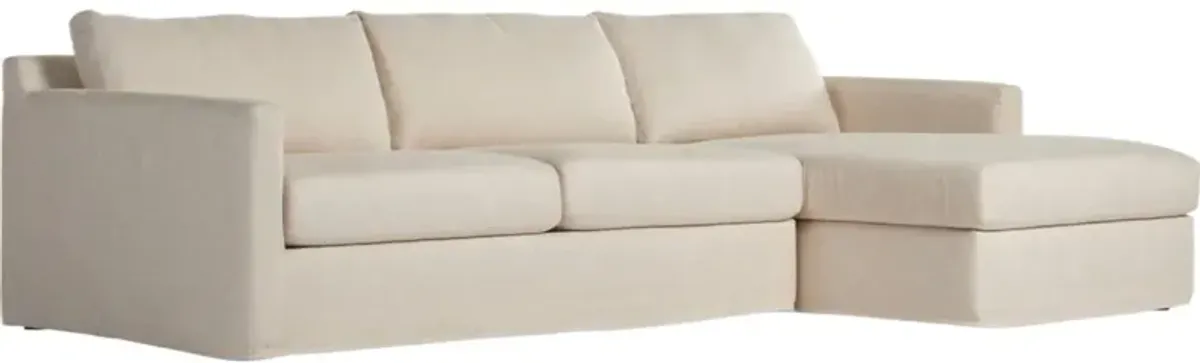 Noor 2-Piece Slipcover Sectional - Performance Linen - Ivory