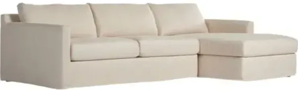 Noor 2-Piece Slipcover Sectional - Performance Linen - Ivory