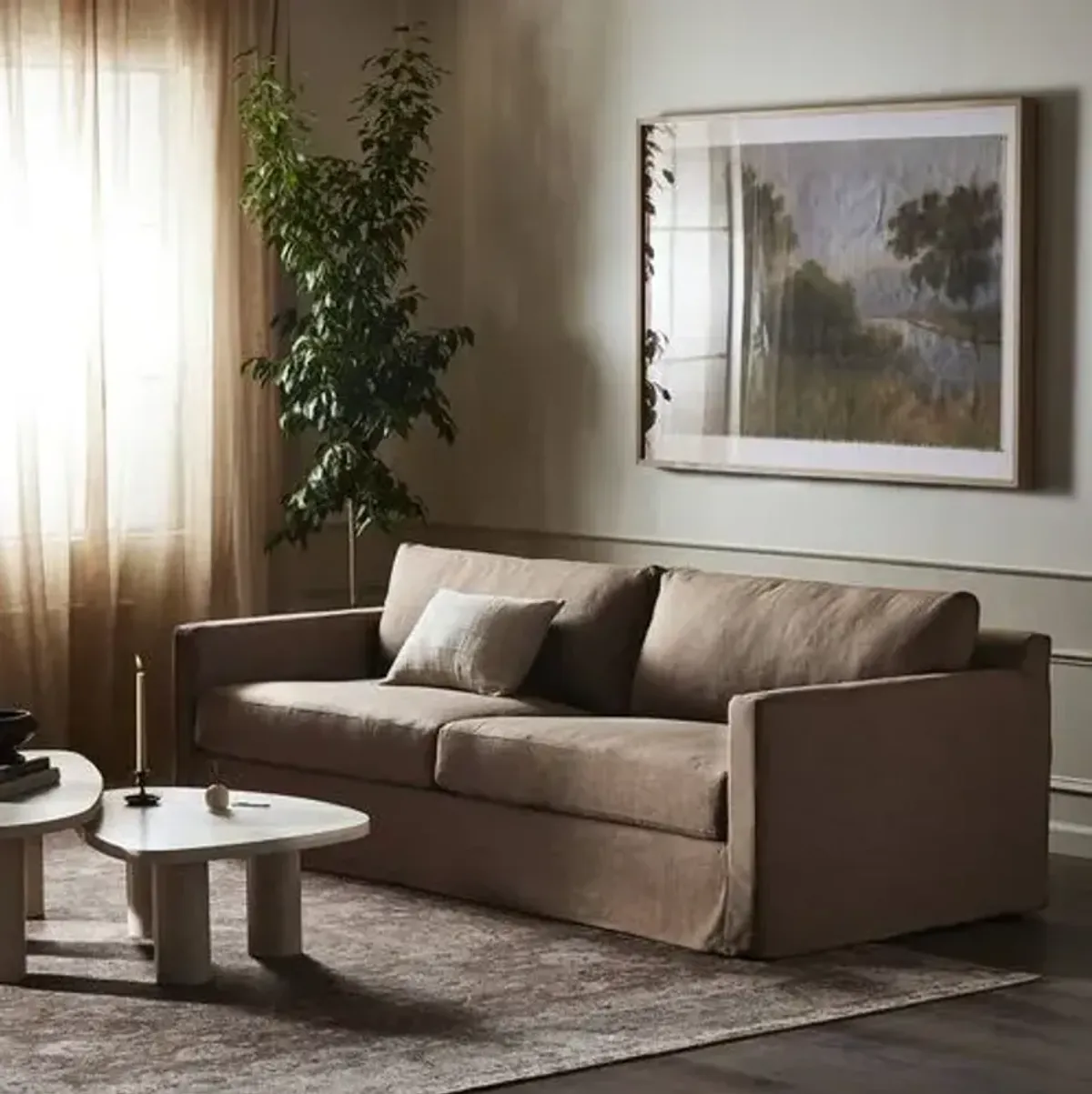 Noor Slipcover Sofa - Performance Linen