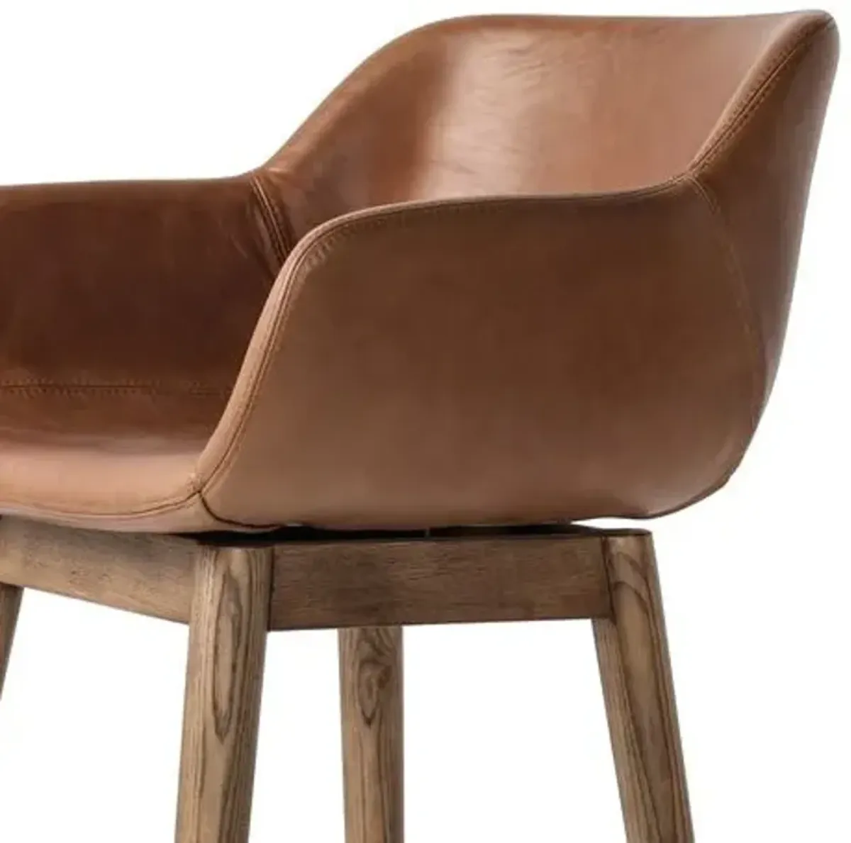 Nolan Leather Swivel Bar Stool - Sonoma Chestnut - Brown