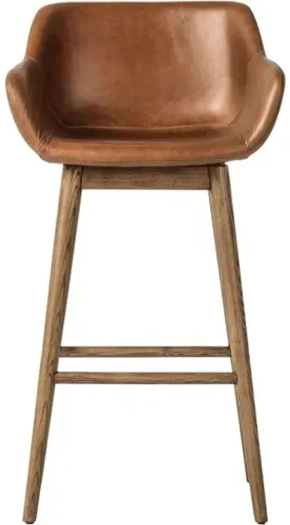 Nolan Leather Swivel Bar Stool - Sonoma Chestnut - Brown