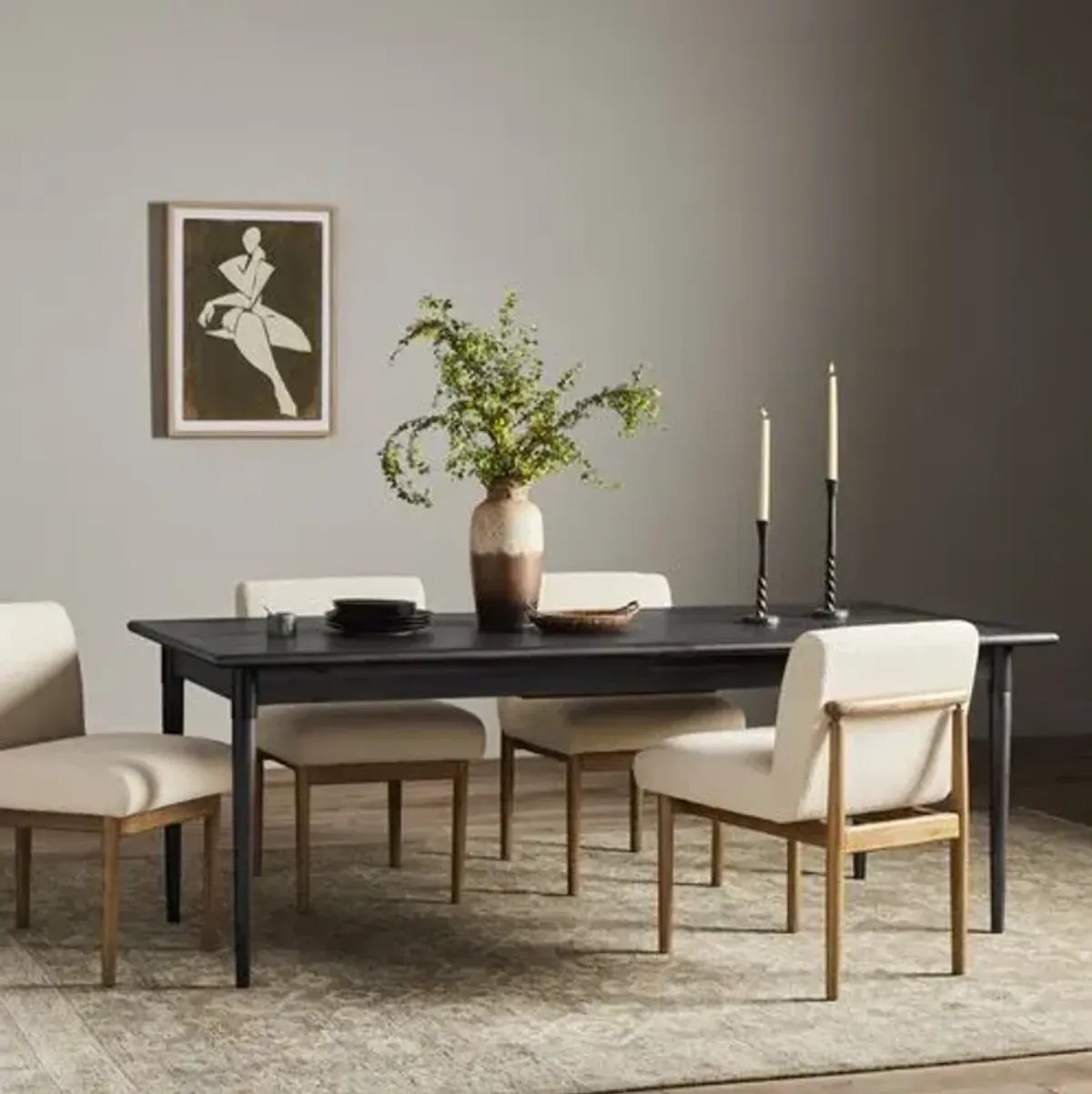 Noelle Extension Dining Table - Black Mango