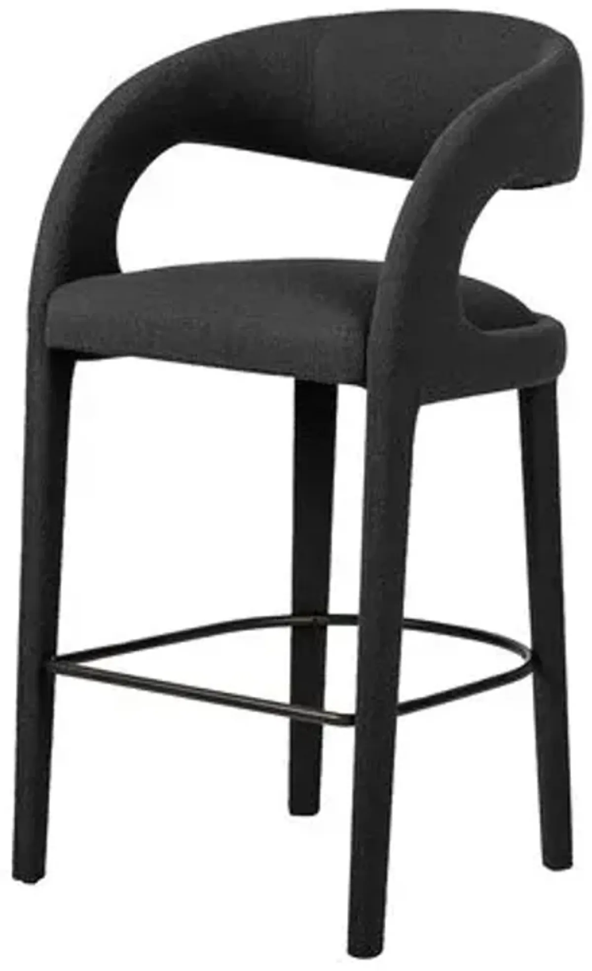 Nina Boucle Bar Stool - Charcoal - Gray