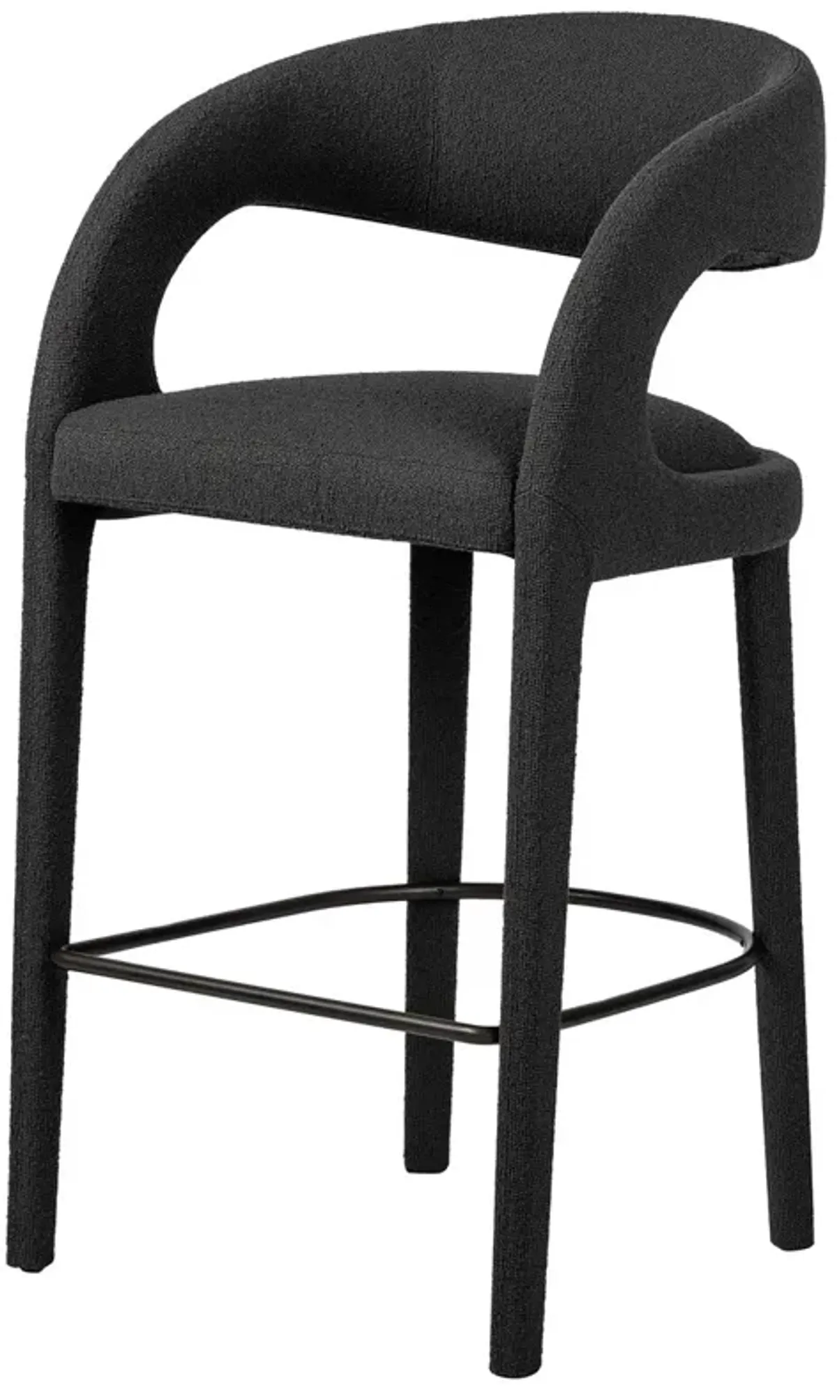 Nina Boucle Bar Stool, Charcoal