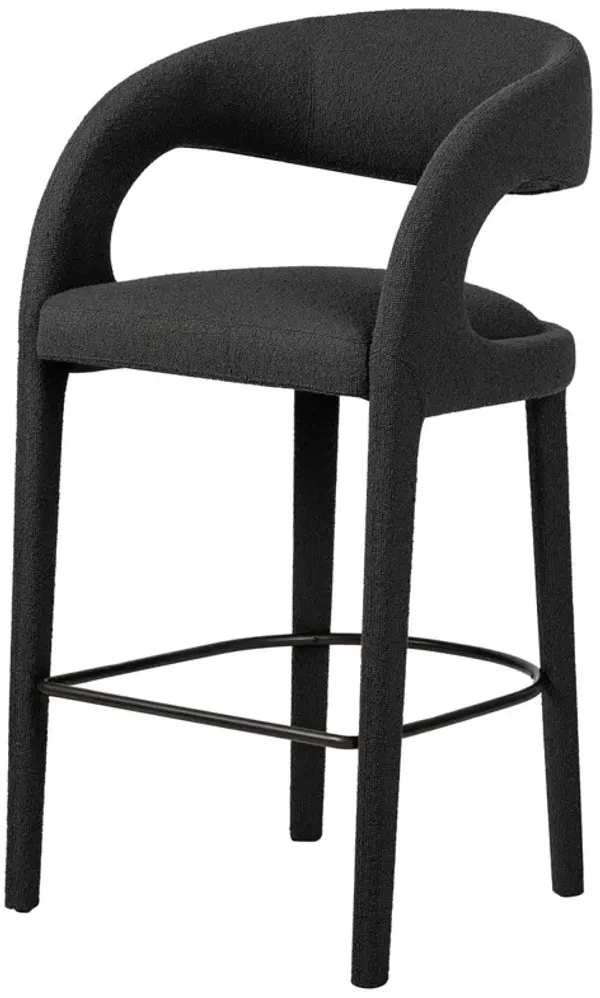 Nina Boucle Bar Stool, Charcoal