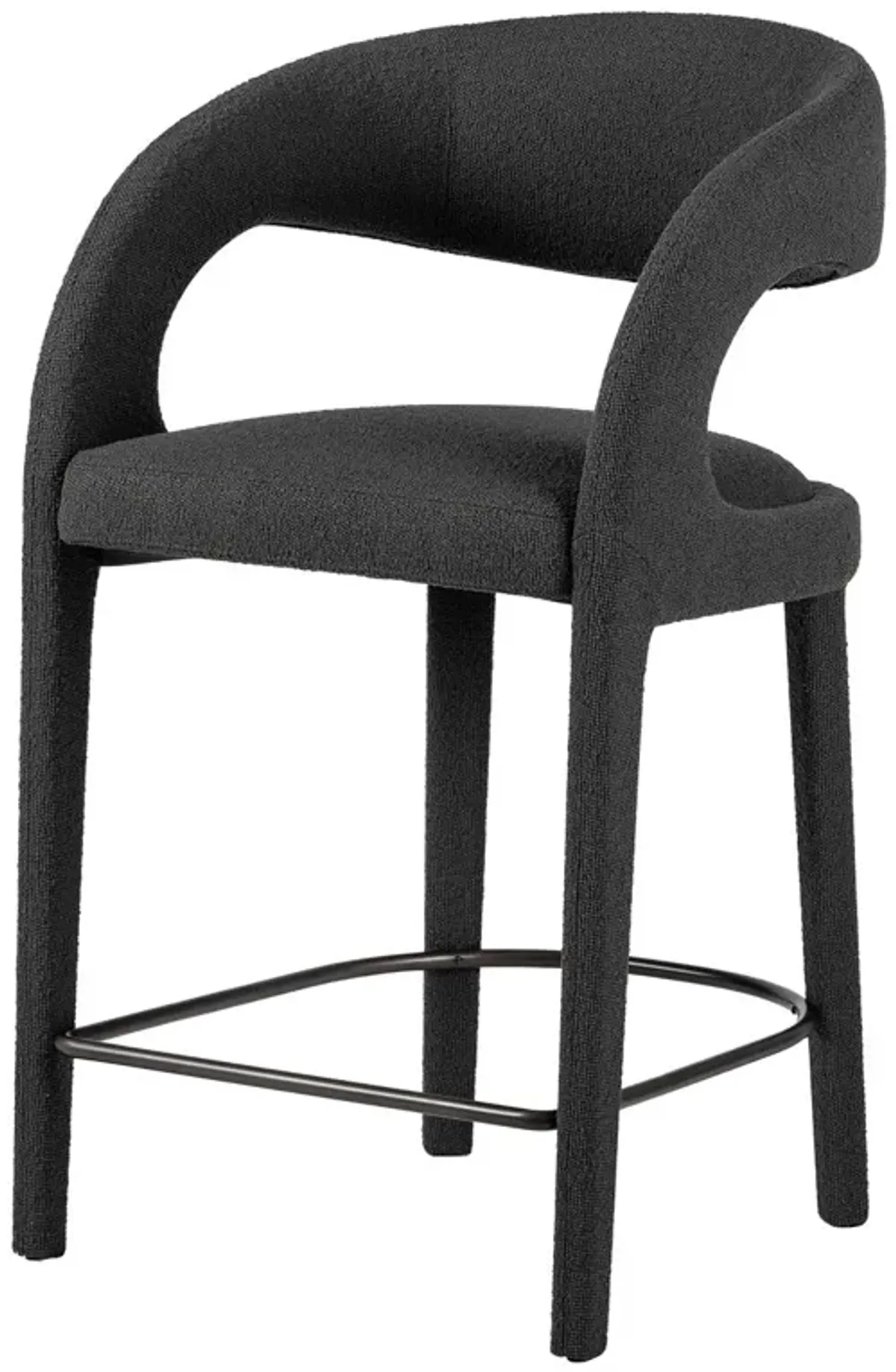 Nina Boucle Counter Stool - Charcoal